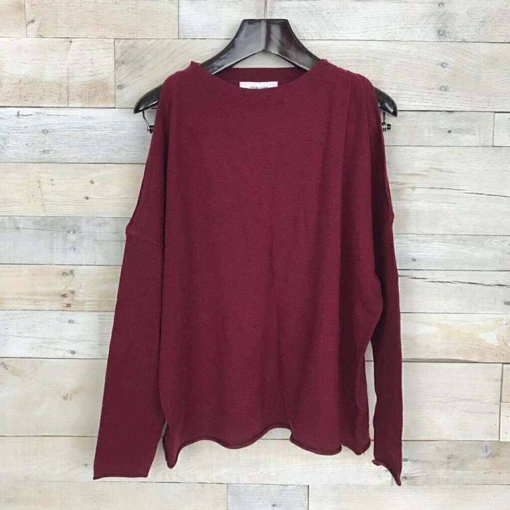John + Jenn Cold Shoulder Sweater Red Small NEW